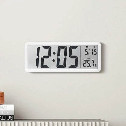 Digital Wall Clock, Large Display With Temperature and Date