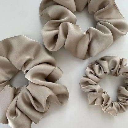 Big Silk-Satin Scrunchie for Women & Girls — Oversized Elastic Hair Tie for Ponytails