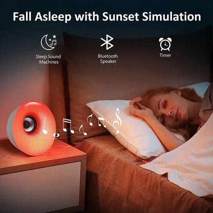 Sunrise alarm clock wake-up light with Bluetooth speaker