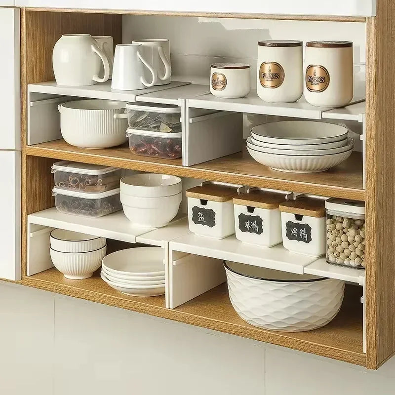 Stretchable Cabinet Shelf Organizer for Kitchen Storage