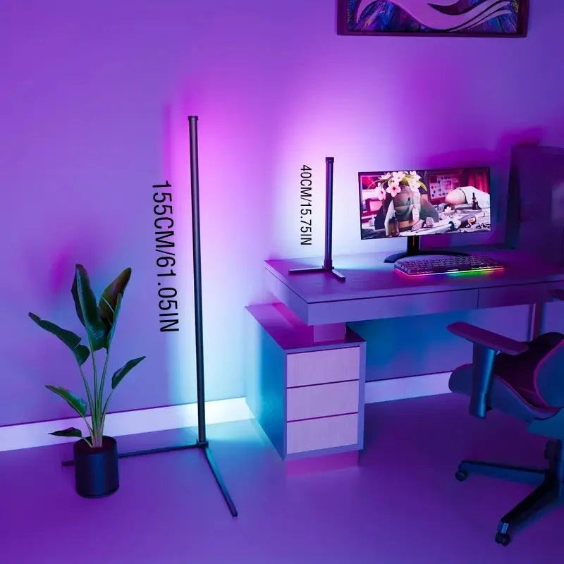 Minimalist RGB Corner Floor Lamp with Music Sync and Remote