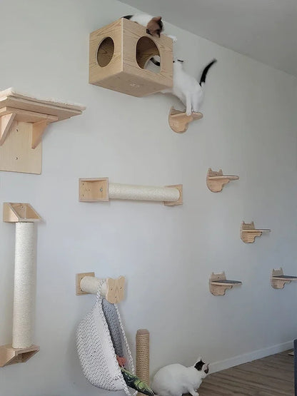 Wall-Mounted Cat Climbing Steps & Stairway Wall Furniture