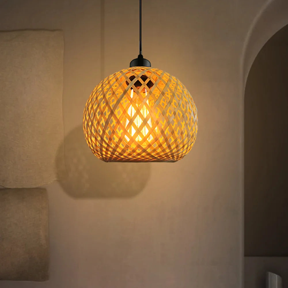 Handmade Rattan Bamboo Pendant Light for Kitchen and Dining