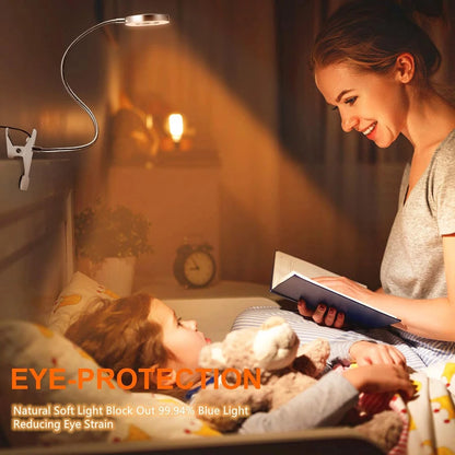 Clip-On LED Desk Lamp with Flexible Gooseneck and USB