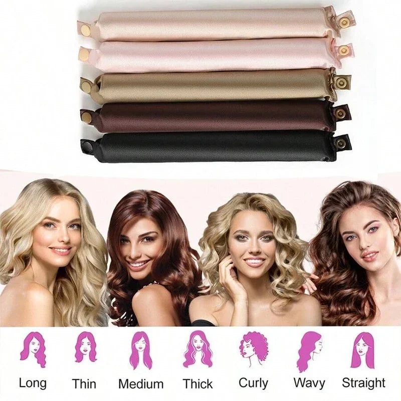 Satin Heatless Curling Rod Headband — No-Heat Silk-Feel Hair Curler for Women