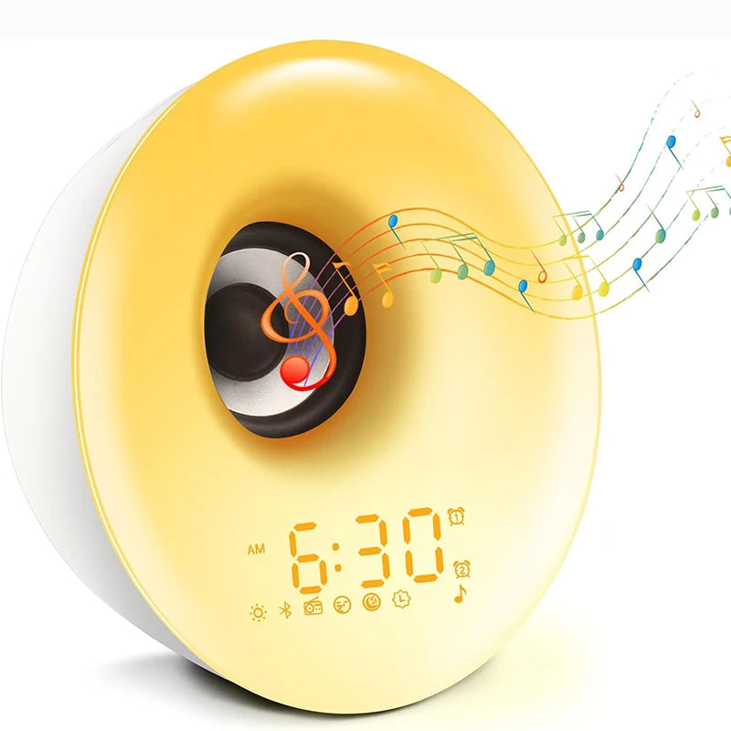 Sunrise alarm clock wake-up light with Bluetooth speaker