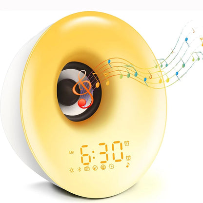 Sunrise alarm clock wake-up light with Bluetooth speaker