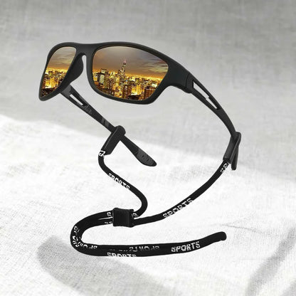 Patterned Sunglasses with Chain — Sport Shades for Women for Driving, Fishing & Cycling