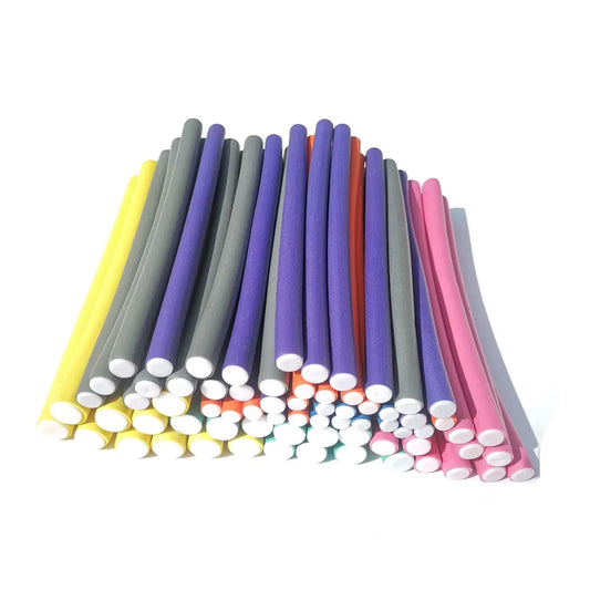 Flexible Foam Hair Curlers — Bendy No-Heat Twist Rods for Soft Curls, Set of 10