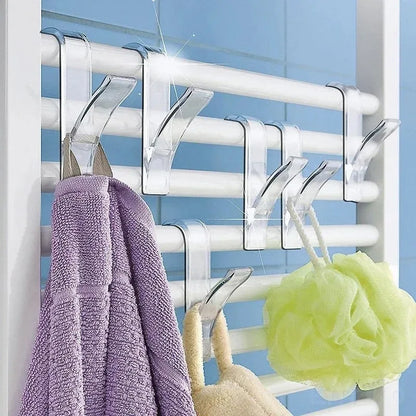 Radiator Towel Hanger Clips, White Heated Rail Hooks Set