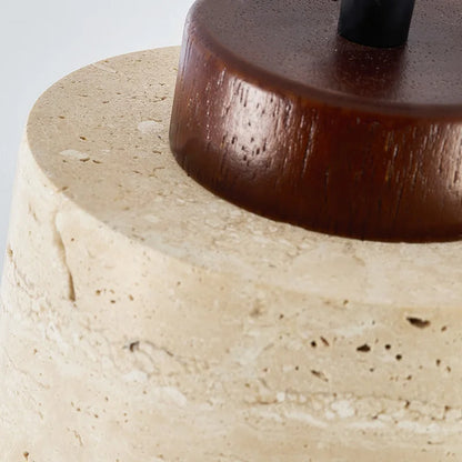 Wabi-Sabi Travertine Pendant Light for Bedside and Dining