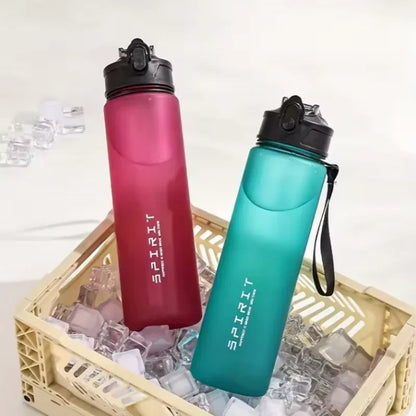 Leak-Proof Sports Water Bottle — 750ml with Straw & Carrying Loop, BPA-Free