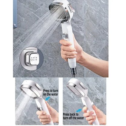 High-Pressure Handheld Shower Head 3 Modes Water-Saving