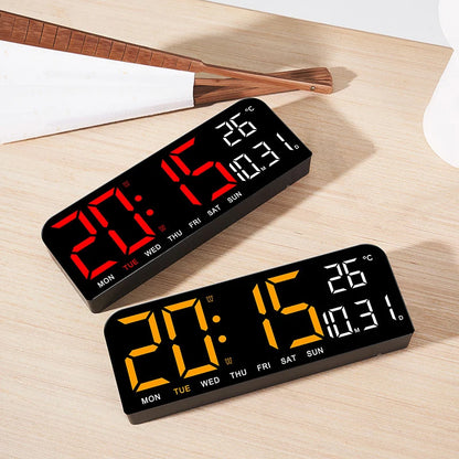 Large LED Digital Wall Clock with Date and Temperature