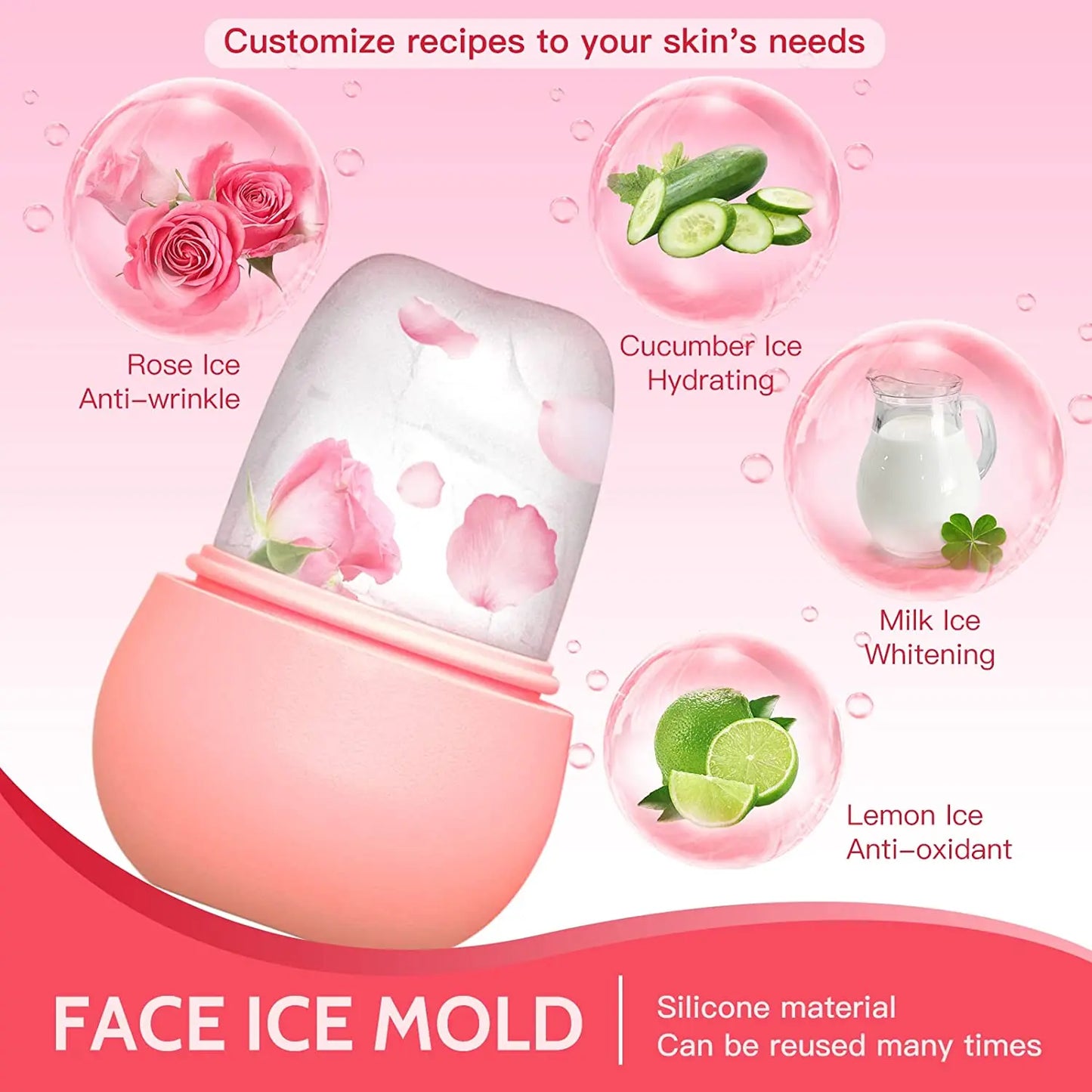 Ice Face Roller Set with Cleansing Brush & Scrubber Mat — Cooling Beauty Kit for Women