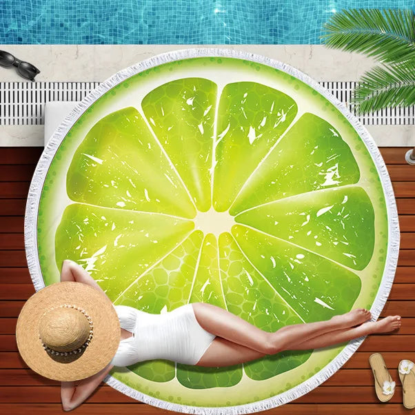 Watermelon Round Beach Towel — Soft Microfiber Quick-Dry Towel for Summer & Poolside