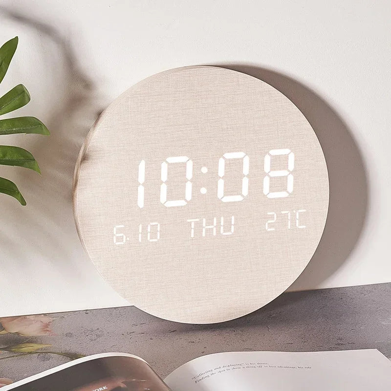 LED Digital Wall Clock With Temperature, Date & Time Display