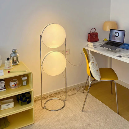Nordic Frosted Glass Globe Floor Lamp for Living Room