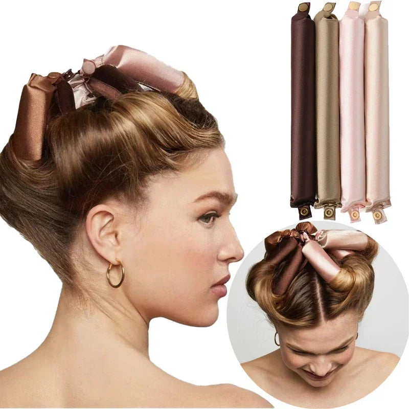 Satin Heatless Curling Rod Headband — No-Heat Silk-Feel Hair Curler for Women