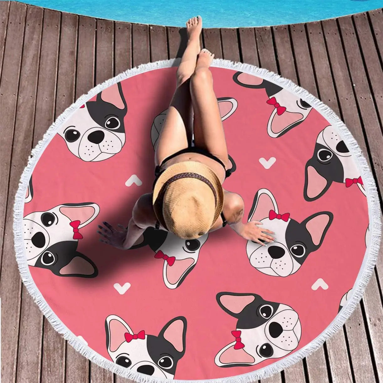 Round Beach Towel — Quick-Dry Soft Microfiber Mandala Throw for Women