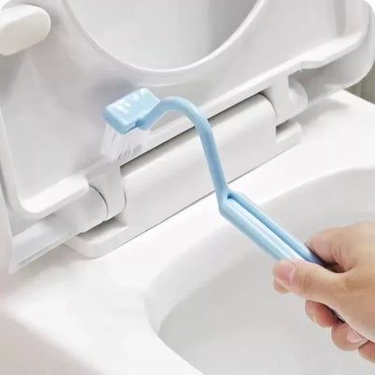 Curved Long-Handle Toilet Brush for Under-Rim Cleaning