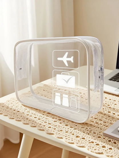 Clear Travel Makeup Bag — Portable See-Through Cosmetic Pouch & Toiletry Organizer for Women
