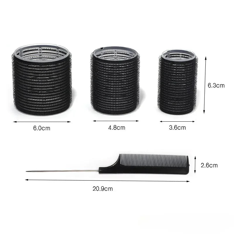 Self-Grip Heatless Hair Roller Set — Multi-Size Plastic Curlers for Volume & Curls