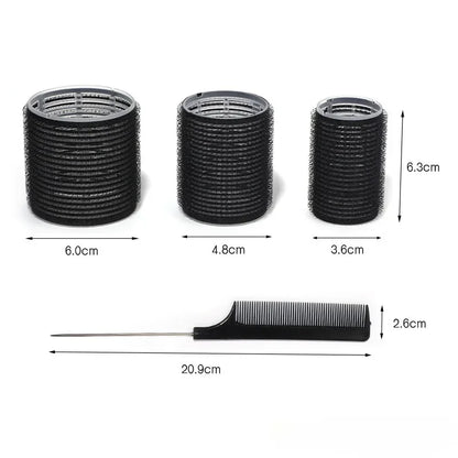 Self-Grip Heatless Hair Roller Set — Multi-Size Plastic Curlers for Volume & Curls