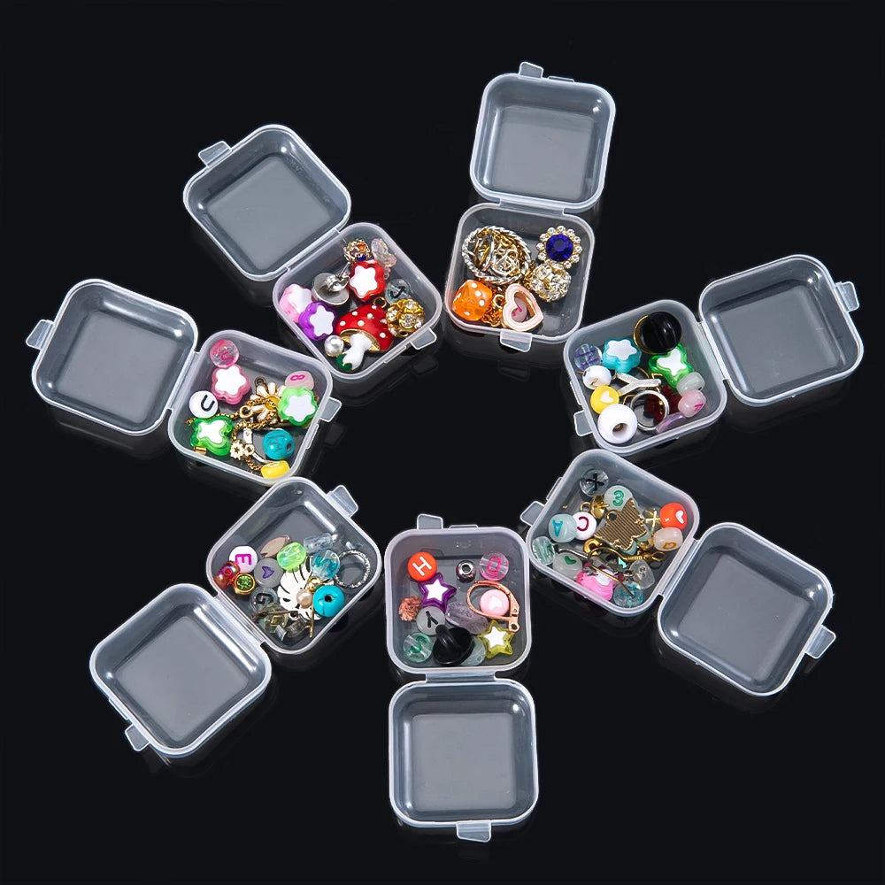 Mini Clear Storage Boxes — Stackable Jewelry & Bead Organizer Containers (Multi-Pack)