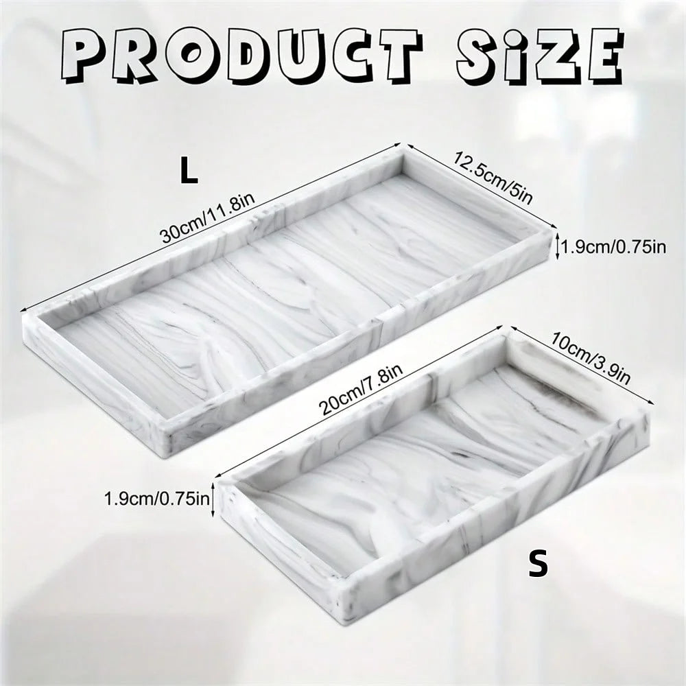 Silicone Bathroom Tray Vanity Organizer for Soap & Jewelry
