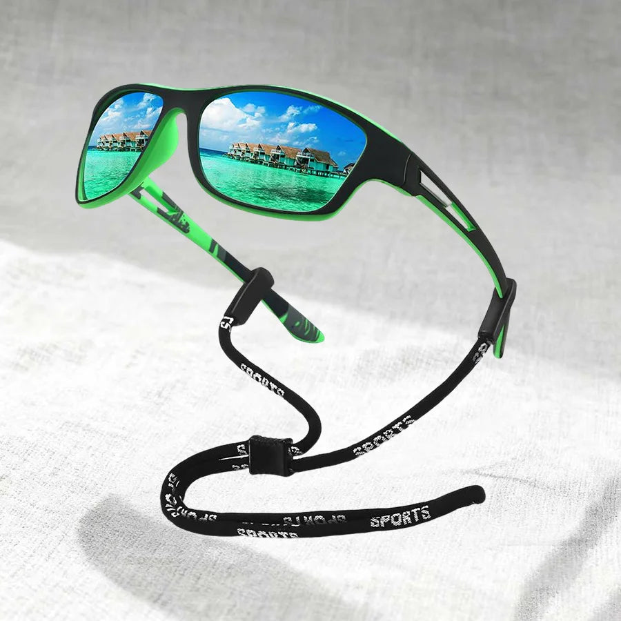 Patterned Sunglasses with Chain — Sport Shades for Women for Driving, Fishing & Cycling