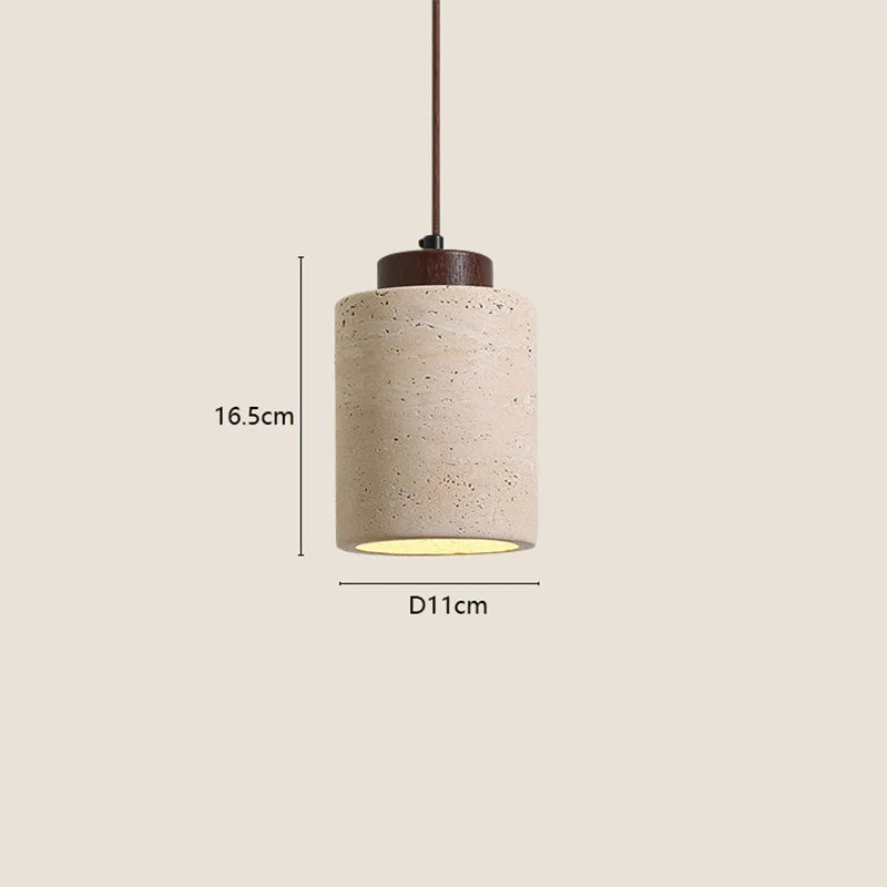 Wabi-Sabi Travertine Pendant Light for Bedside and Dining