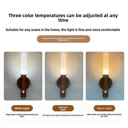 Motion Sensor LED Night Light, USB Rechargeable Wall Light