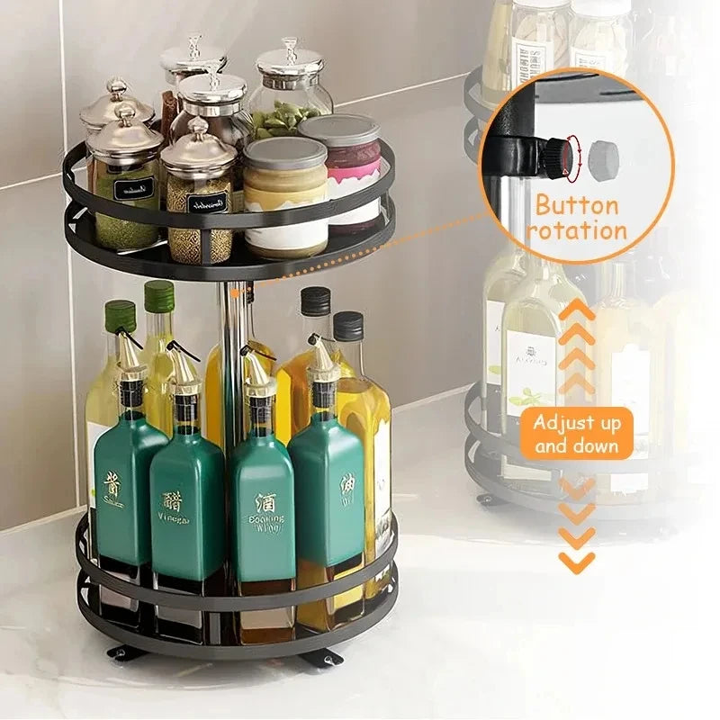 Rotating Kitchen Spice Rack Turntable Storage Organizer for Counter