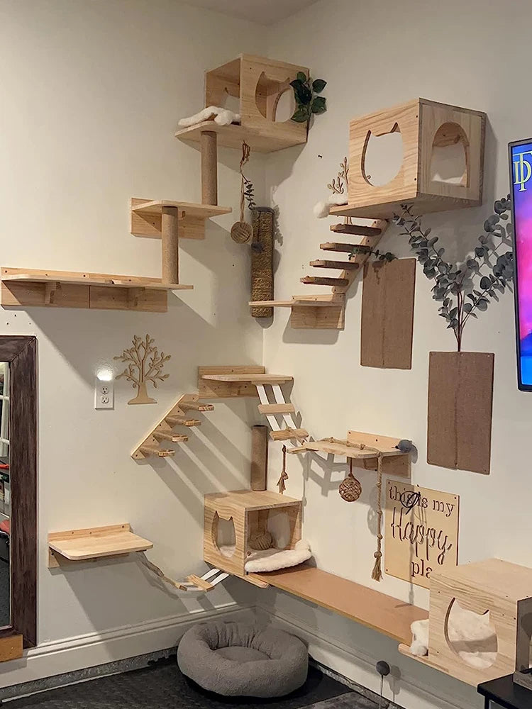 Wall-Mounted Cat Climbing Steps & Stairway Wall Furniture