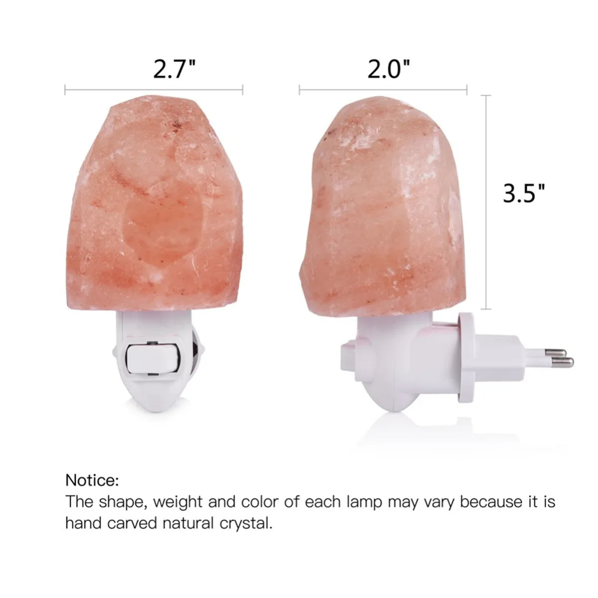 Himalayan Salt Plug-In Night Light Hand-Carved Crystal Lamp