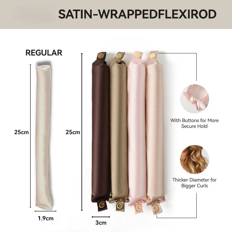 Satin Heatless Curling Rod Headband — No-Heat Silk-Feel Hair Curler for Women