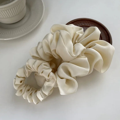 Big Silk-Satin Scrunchie for Women & Girls — Oversized Elastic Hair Tie for Ponytails