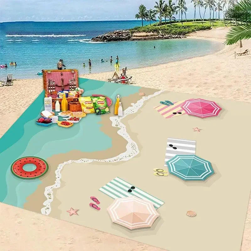 Lightweight Sandproof Picnic Mat — Waterproof Folding Beach Blanket for Summer Outings