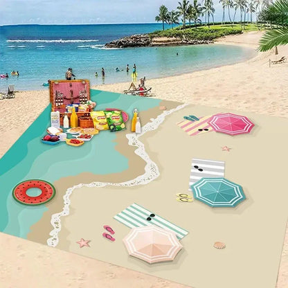 Lightweight Sandproof Picnic Mat — Waterproof Folding Beach Blanket for Summer Outings