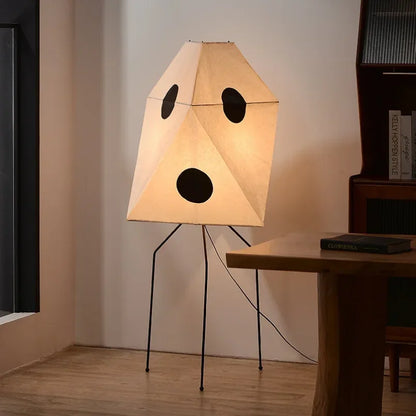Rice Paper Lantern Floor Lamp with Tripod Stand