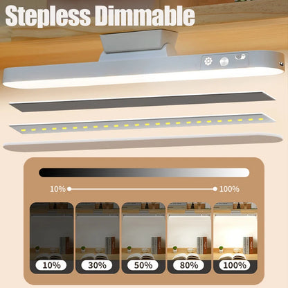 Magnetic LED Desk Lamp, USB Rechargeable Three-Color Light Bar