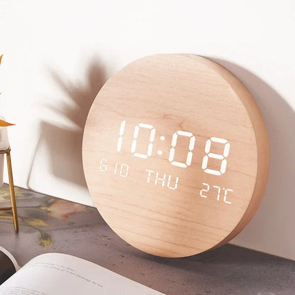 LED Digital Wall Clock With Temperature, Date & Time Display