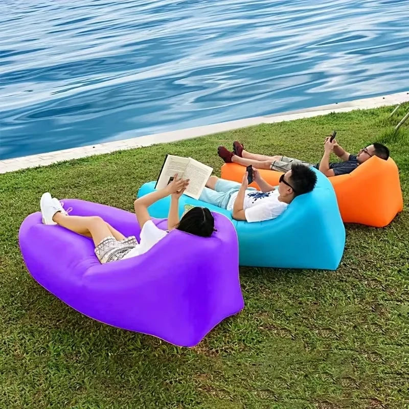 Inflatable lounger air sofa for beach and park