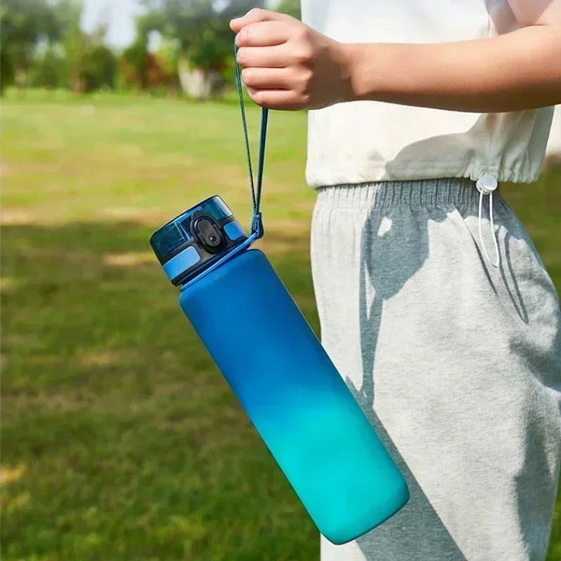 Large 1 Liter Sports Water Bottle — Portable Leak-Proof Hydration Bottle for Women