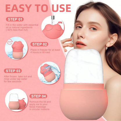 Silicone Ice Face Roller for Face, Eye & Neck — Reusable Cooling Beauty Roller for Women