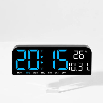 Large LED Digital Wall Clock with Date and Temperature