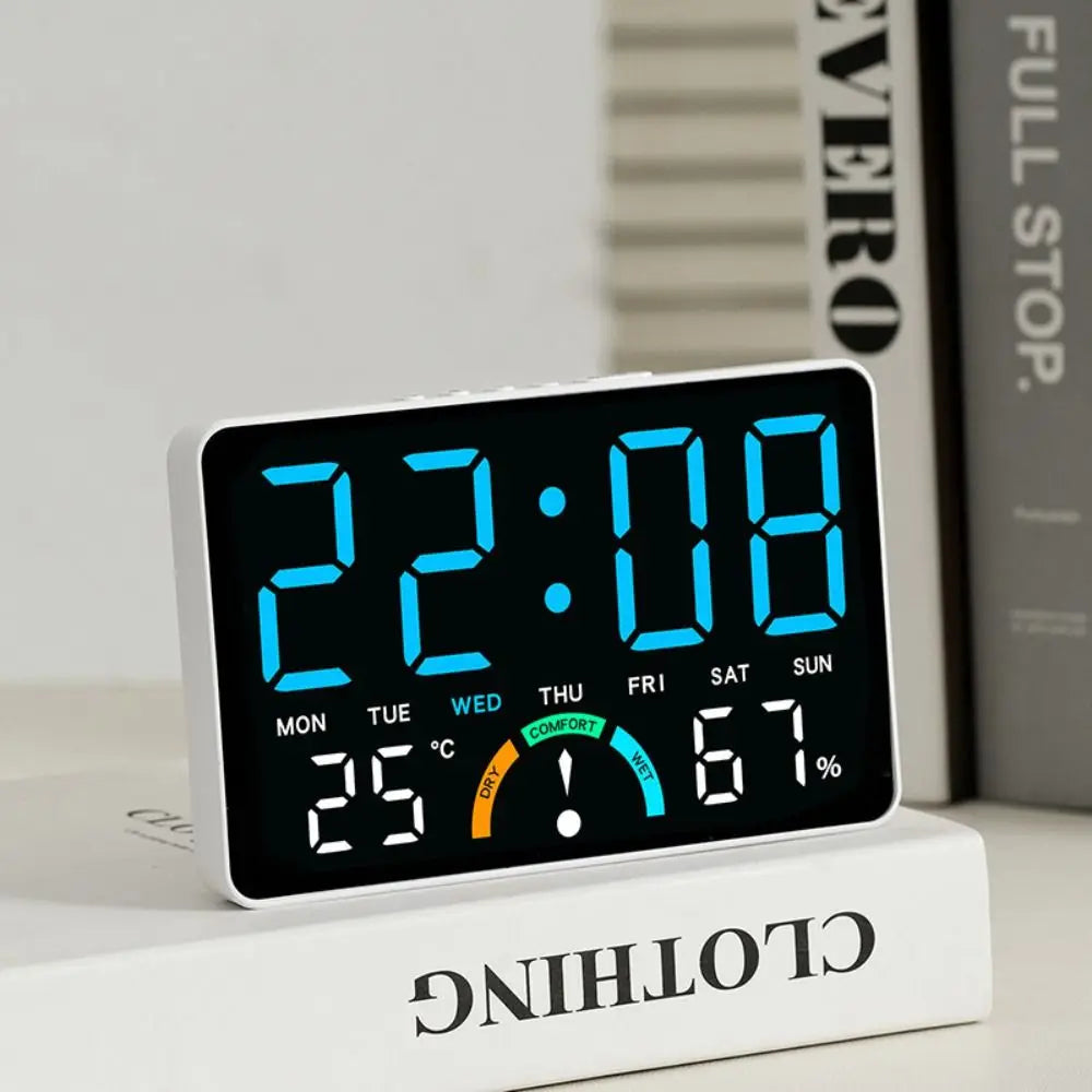 Digital Wall Clock With Temperature and Humidity Display