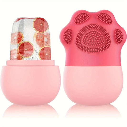 Ice Face Roller Set with Cleansing Brush & Scrubber Mat — Cooling Beauty Kit for Women