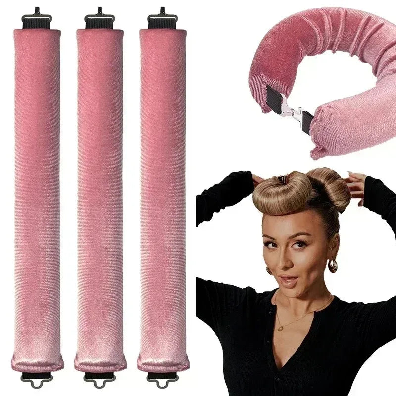 No-Heat Hair Curler Set — Heatless Curling Rod Headband with Clips for Easy Curls